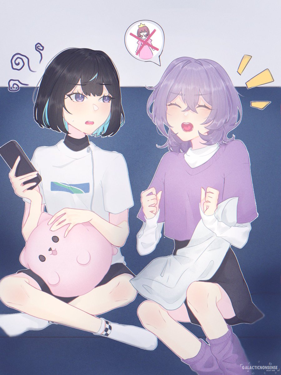 galacticnonsens's tweet photo. "Yume doesn't understand how they get princesses so wrong!" "Alright alright, we'll watch something else.."

#enstars #sagiriesu #hanamurafuyume https://t.co/m7vxeiMU2G