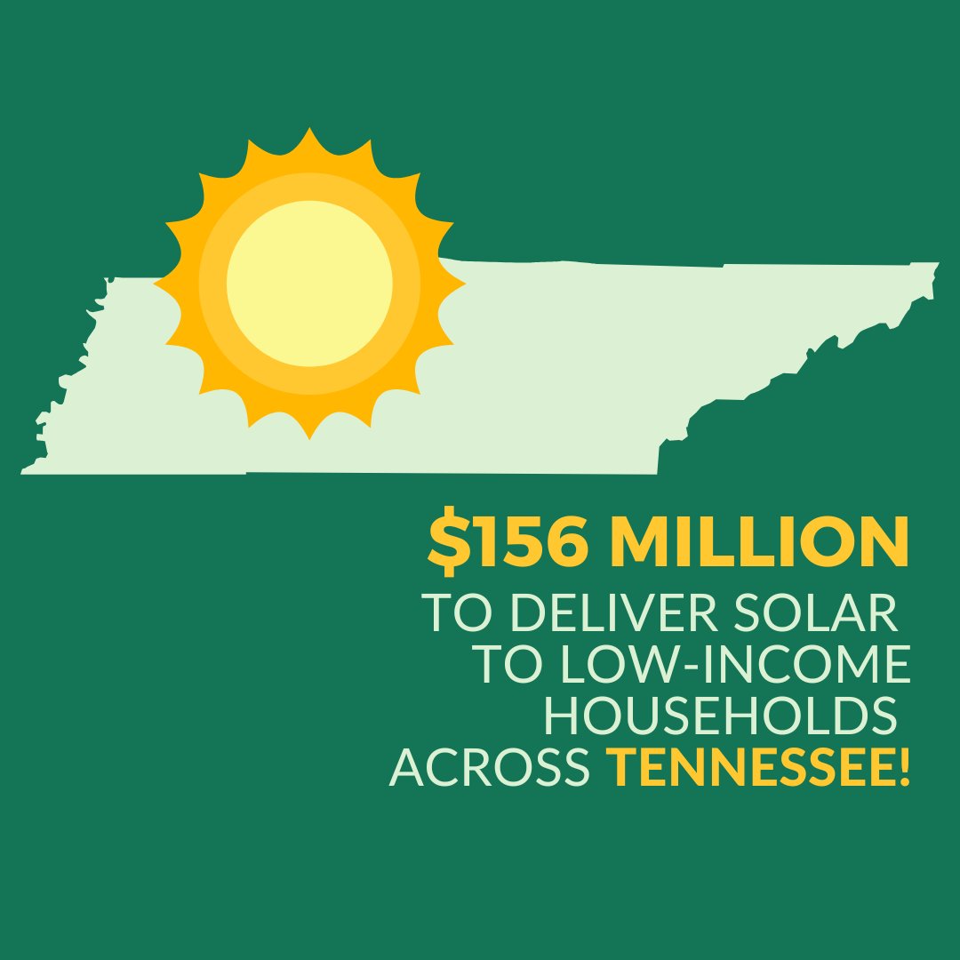 EXCITING EARTH WEEK NEWS: Investments from @EPA’s #SolarForAll program will reduce pollution, improve public health, and increase power resiliency in disadvantaged communities and low-income households across Tennessee. #ActOnClimate #GGRF ☀️ Learn more: ow.ly/2jr050RlAV4