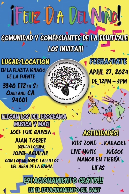 TODAY!!! From 12-4PM, the merchants of #Fruitvale Plaza are hosting a Kids Day event for the community with activities, music and entertainment! Bring your whole family and join in on the fun! 

#ItTakesCURYJ #FruitvaleStrong #DreamBeyondBars