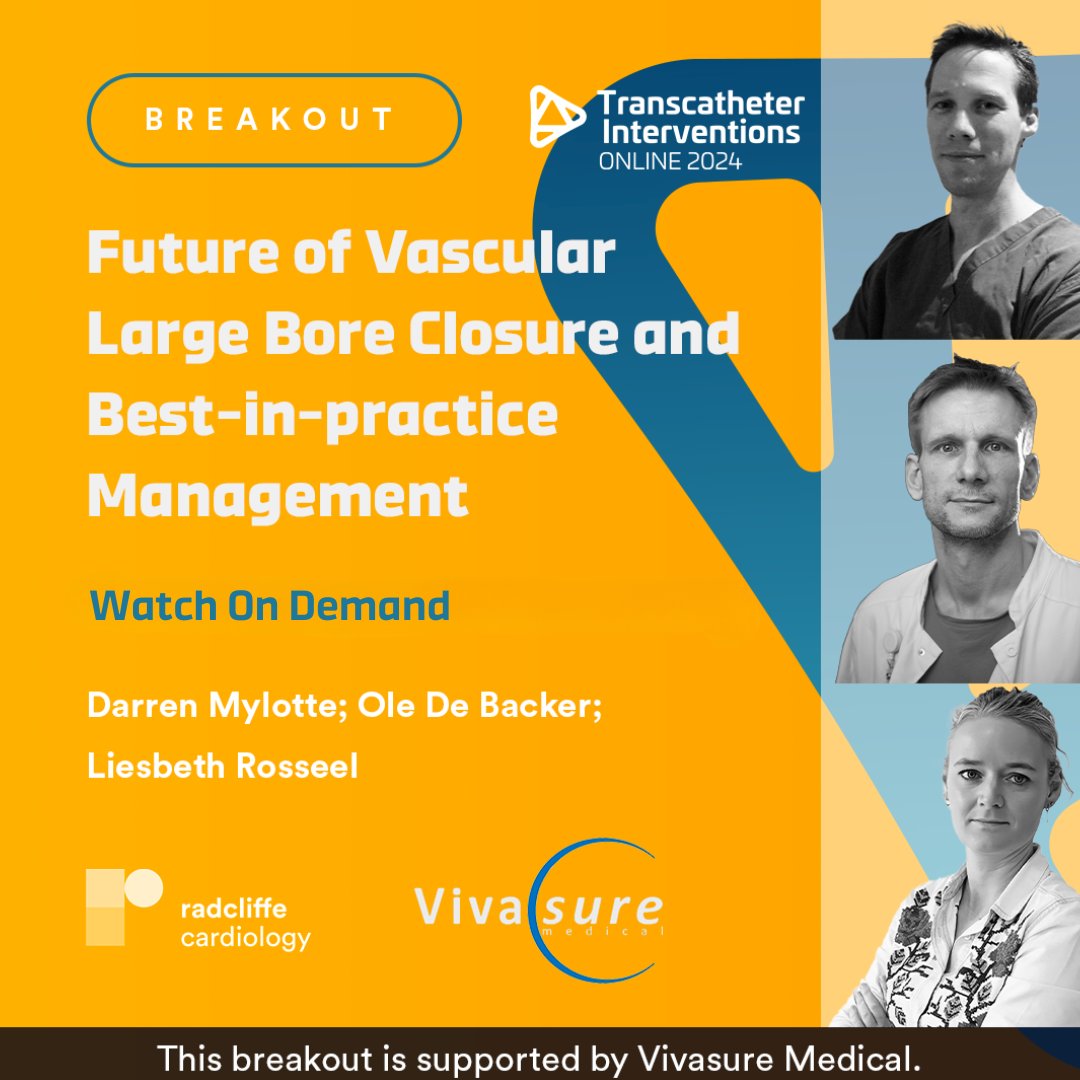 On Demand Now ⚡️ | Future of Vascular Large Bore Closure and Best-in-practice Management ➡️ ow.ly/OWGn50RnSuK Explore vascular closure techniques, with emphasis on large bore closures and the #MultiCLOSE algorithm in #TAVI procedures. Supported by Vivasure Medical.