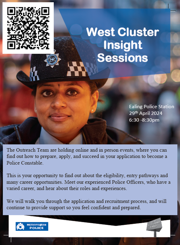 Join us for a MET CAREERS INSIGHT SESSION. Find out what it takes to be a Police Officer or Police Staff; get support with your application and discover countless career opportunities. Limited spaces available! ow.ly/baTU50Roh1F