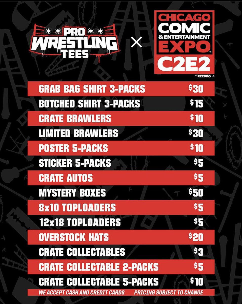 SATURDAY! BOOTH 605 👊🏼 C2E2 Chicago - Swipe ➡️ for pricing! Run in and meet @brodyxking @danhausenad & @starkybaby from 11-5! We have limited event exclusive tees, mystery boxes, brawlers and so much more. Don’t hesitate or be late! #pwtees #c2e2 #chicago #comiccon