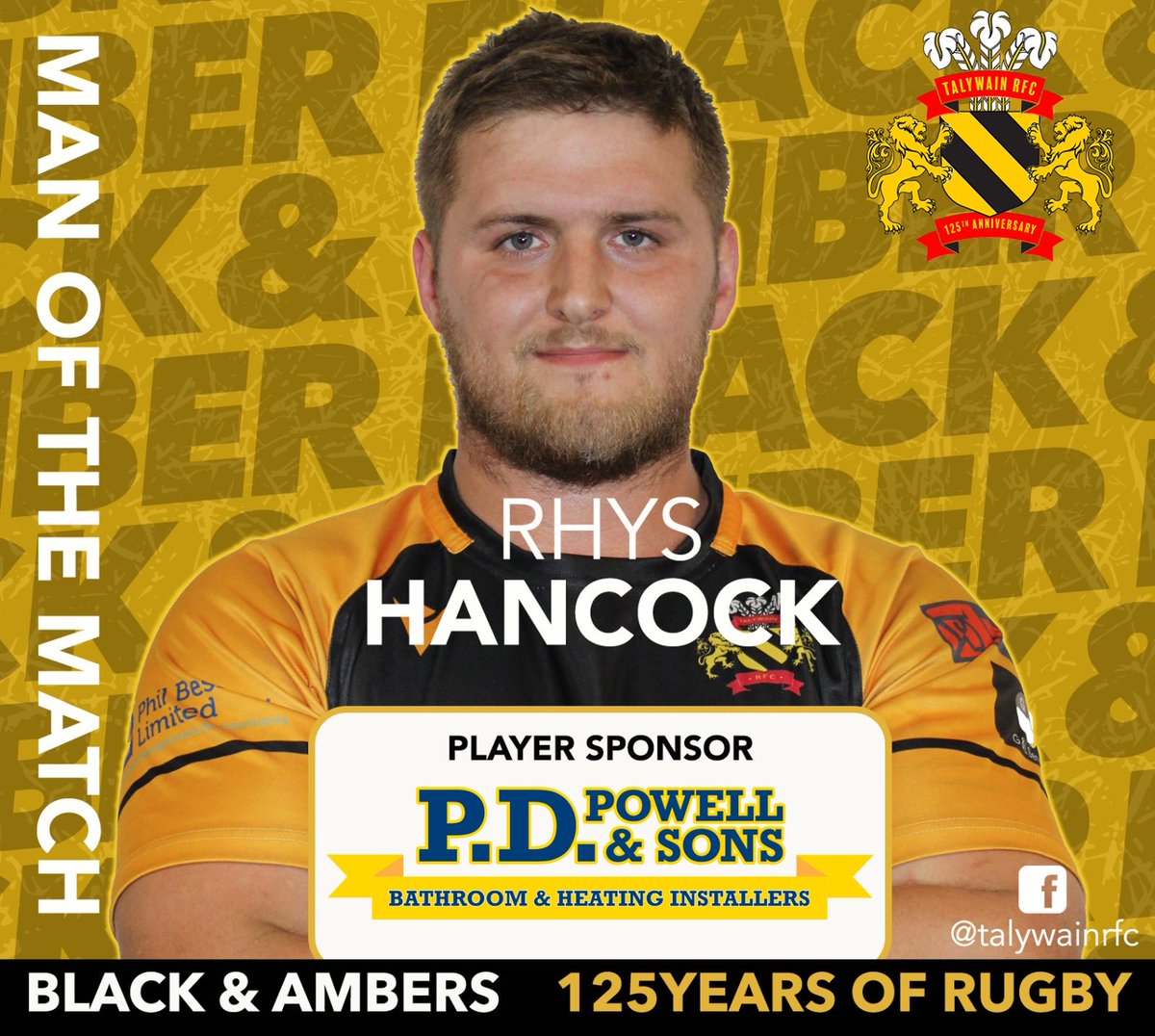 Week in week out the players perform and make this decision difficult, this week Rhys Hancock picks up the award with an outstanding performance. Well done Rhys 🖤💛🖤💛