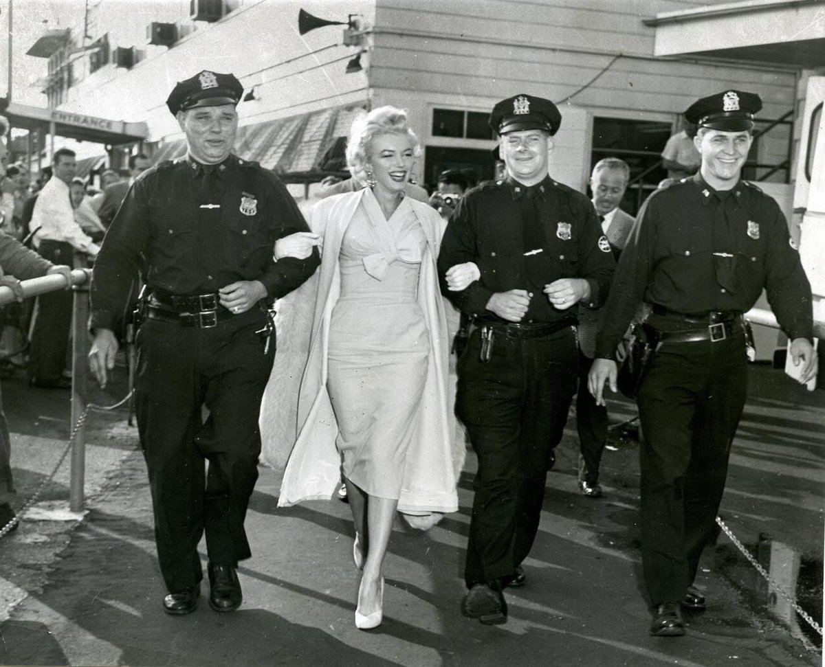 Marilyn Monroe arriving at Idlewild Airport in New York City to begin filming The Seven Year Itch (1955)