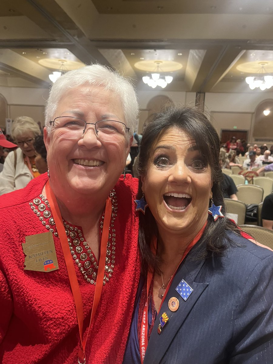 Kathleen Liles and AZ House Rep Barb Parker at the #2024stateconvention #freedomfighters @AZFreedomCaucus #TRUMP2024ToSaveAmerica