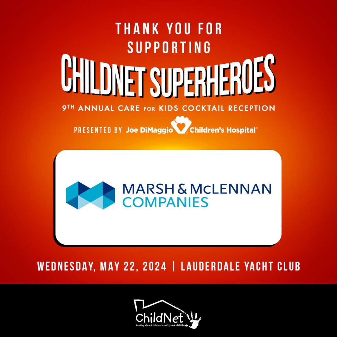 Thank you to @Marsh_MMA for becoming a sponsor of the 9th Annual Care for Kids Cocktail Reception!