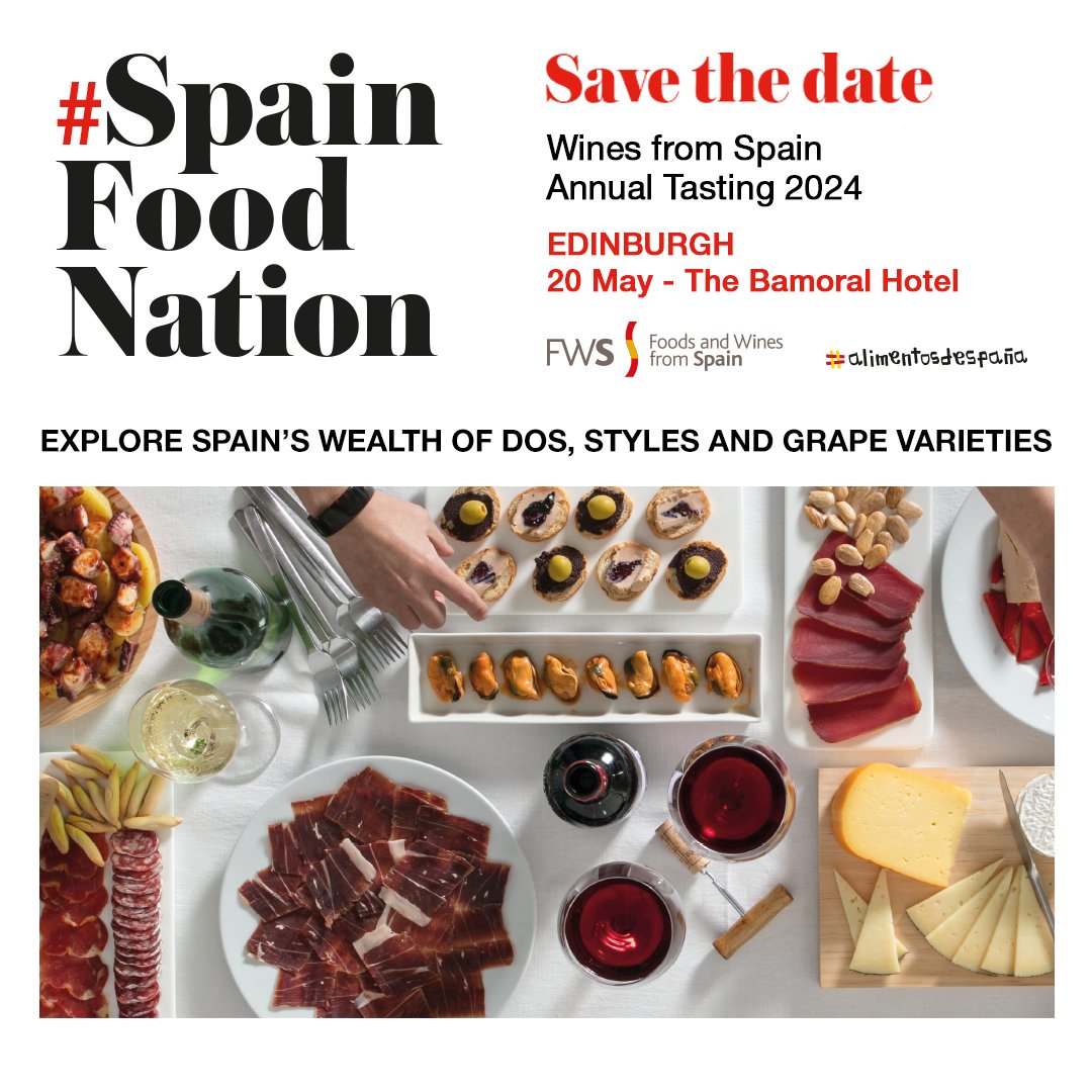 Wines from Spain are coming to Edinburgh - join my masterclass on Alternative Spanish Grapes at 12 noon on Monday 20 May in @The_Balmoral - sign up here: wfs24edinburgh.smartreg.co.uk @FoodWineSpain