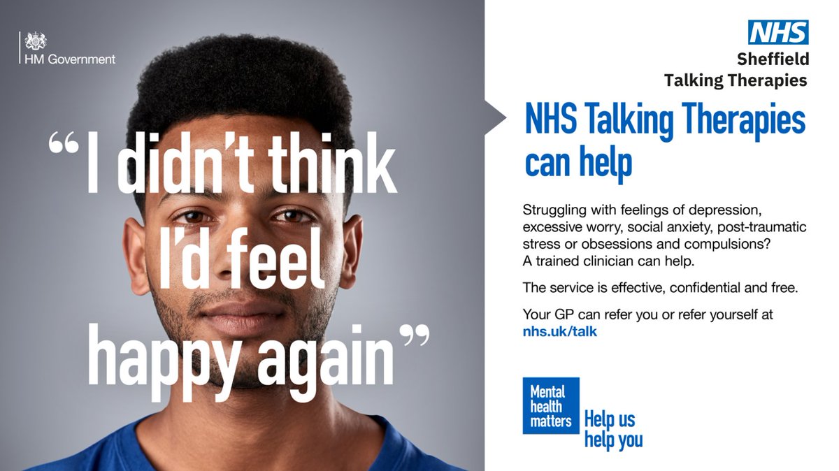 Sheffield Talking Therapies have a range of support available.

For more information or to book an assessment:
💻Visit: SheffieldTalkingTherapies.nhs.uk
📞 Or call: 0114 226 4380

<a href="/sheffieldmind/">Sheffield Mind Ltd</a>