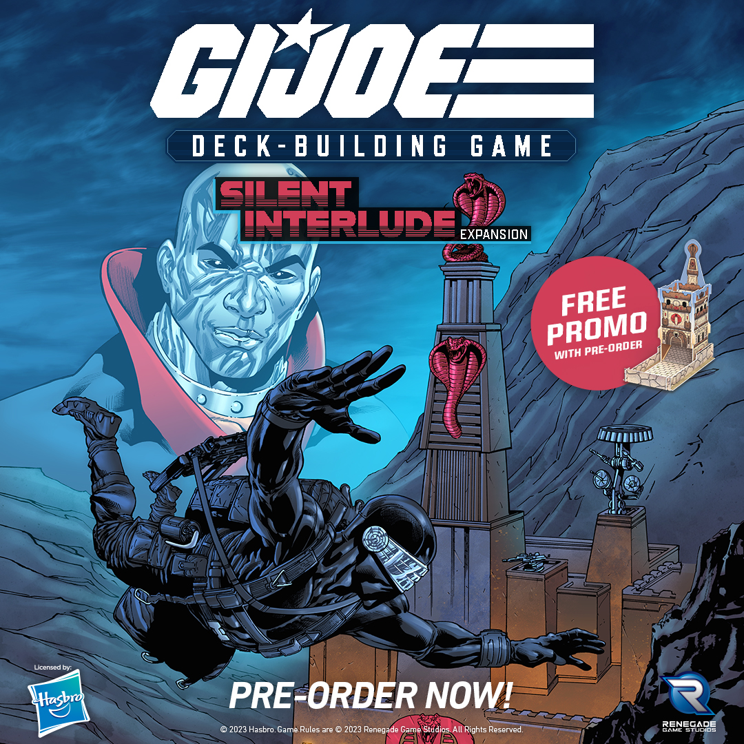 Pre-order the G.I. JOE Deck-Building Game Silent Interlude Expansion and get the Cobra Silent Castle Dice Tower for FREE! Pre-Order Here 👉 brnw.ch/21wJf0g