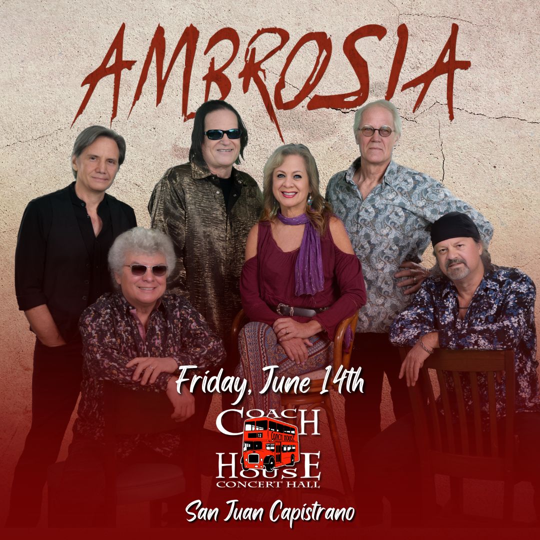 Ambrosia will be playing at The Coach House on June 14th! Get ready for a unique blend of music 'rooted with the soul of the blues and R&B.' Don't miss your chance to witness a legendary performance & secure seats TODAY! Get tickets👇 thecoachhouse.com // 📞 (949) 496-8930