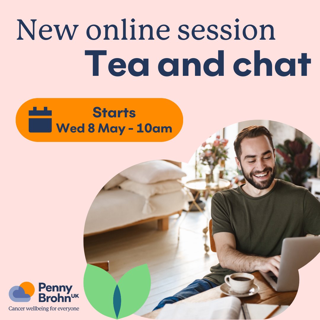 Tea and chat - new online session ☕️ Tea and chat is a supportive and friendly space to meet and connect with others. Book now 👉️ l8r.it/MFFx #CancerSessions #CancerSupport #CancerWellbeing #CopingWithCancer #Cancer