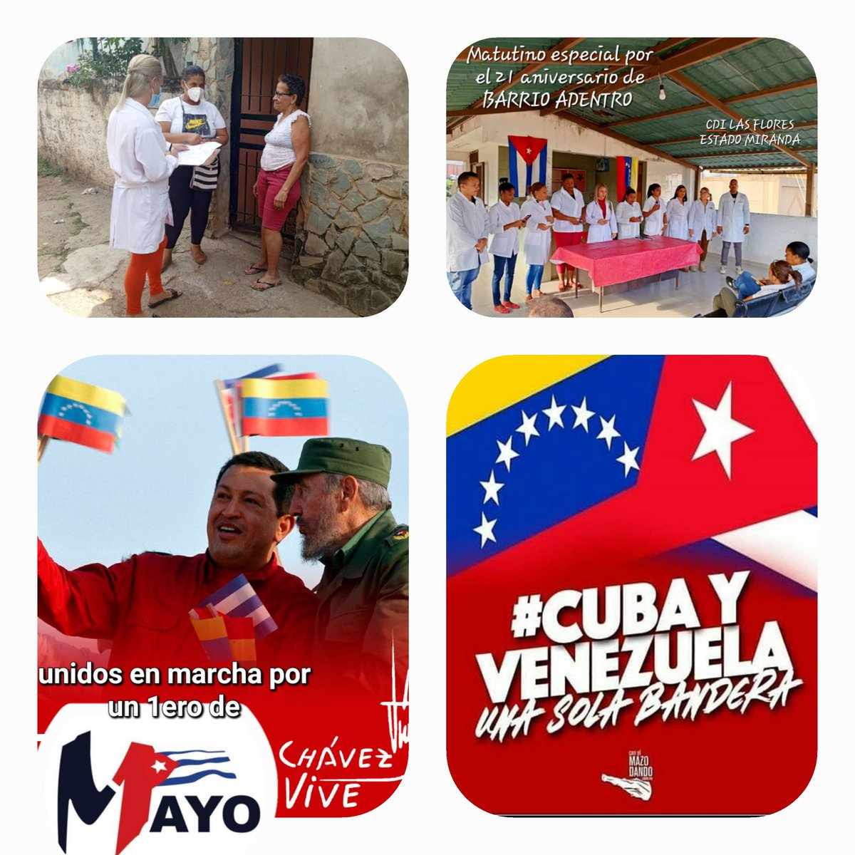 CDI LAS FLORES TRABAJANDO UNIDOS EN NOMBRE DE LA SOLIDARIDAD Y EN SALUDO AL PRIMERO DE MAYO.
#CubaPorLaVida
@cubacooperaven @MINSAPCuba 
@japortalmiranda
@lasflorescdi 
@cdiyare1