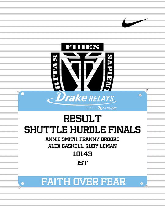 Shuttle Hurdle Finals:
@anniesmith968 Franny Brooks @AlexGaskell43 Ruby Leman 🥇
Season’s best and 3rd in school history #FaithOverFear