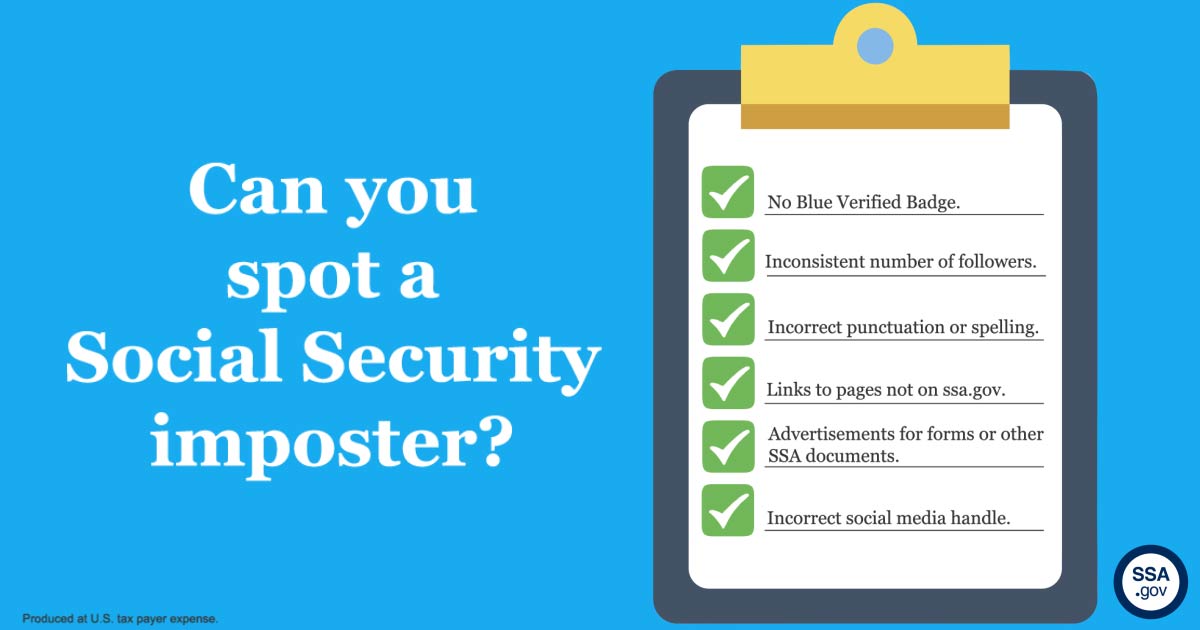 Protect yourself from identity theft. #SocialSecurity does not request personal information by way of direct messaging. Our official social media team is dedicated to posting messages and responses. Stay aware and learn more about spotting imposters: ow.ly/ntJN50Rj3FJ.