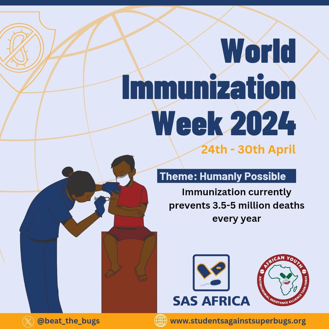 #Immunization is a key preventive measure in the mitigation of #AntimicrobialResistance

If we are able to prevent infectious diseases then we will not have #drugresistant infections. 

#WorldImmunizationWeek 
#PreventingAMRTogether