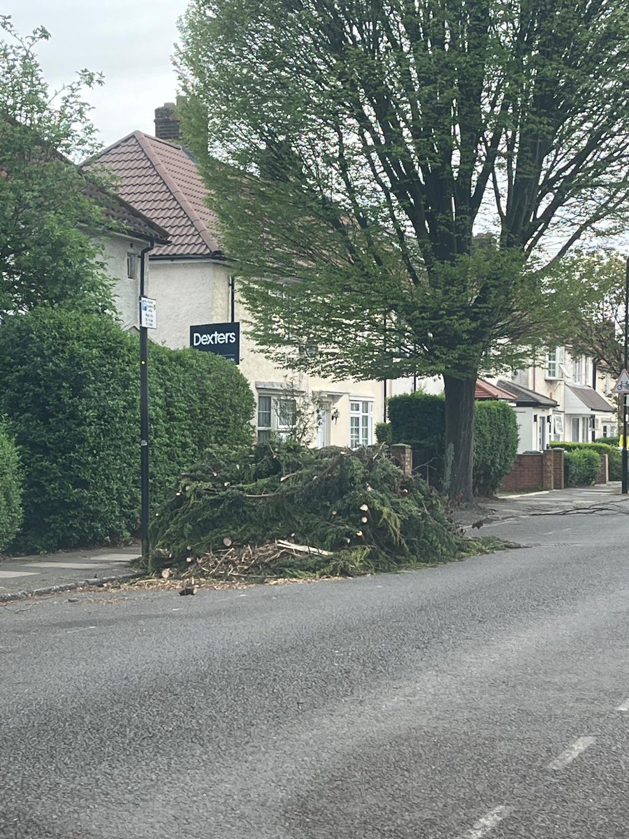 @EalingCustSer There is a massive, car size, pile of branches someone cut from tree on their property (there is no tree like this on the street). It’s been there for 3 week now, since 8th. At first we assumed whoever dumped it there will clean it up, but it was a vain hope.