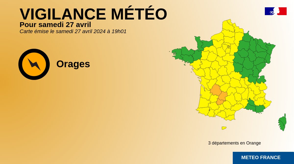 🔶 3 départements en Orange (vigilance.meteofrance.fr/fr)