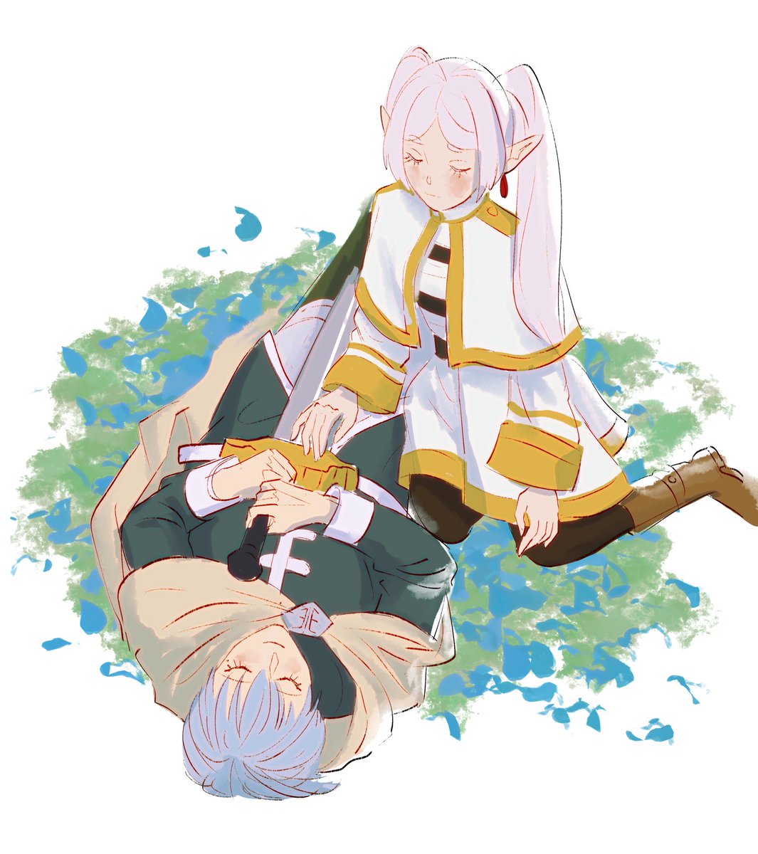 Frieren and Himmel's life drawing