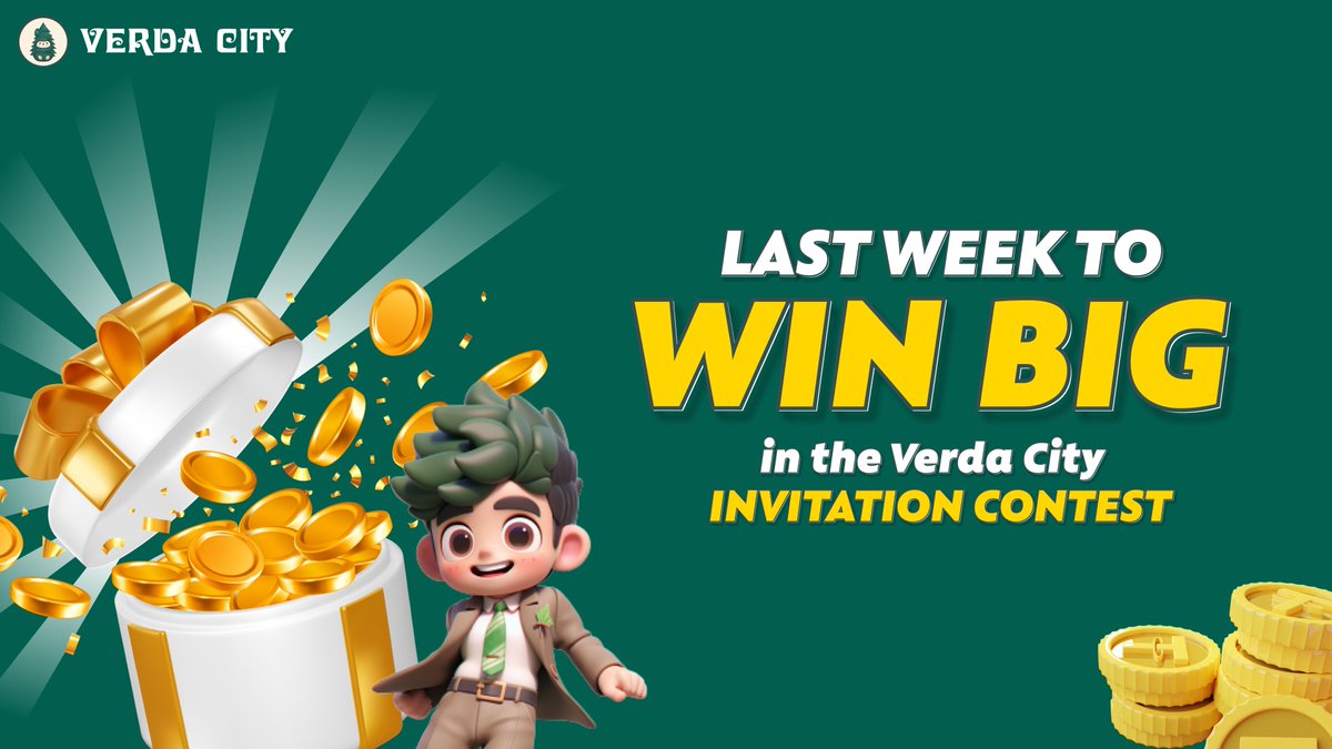 Final Week Alert: The Verda City Invitation Contest will conclude on May 4th, 3:00 PM UTC. Last chance to invite friends, ascend the leaderboard, and claim substantial rewards. Don't miss out! #Verdacity
