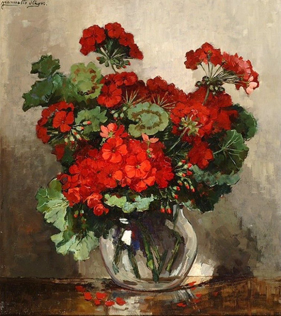 Geraniums in a Vase - Jeannette Slager