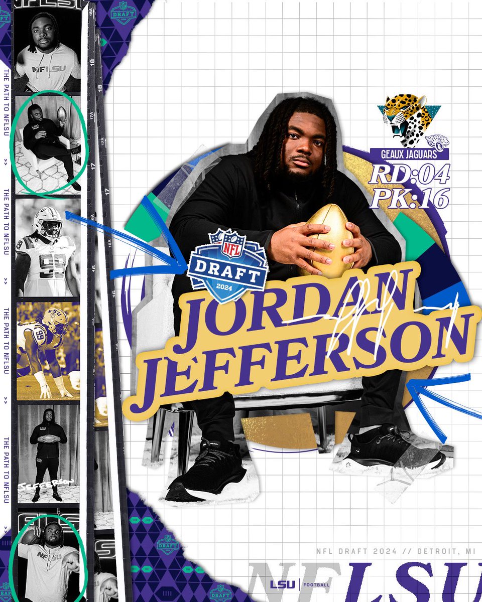 DT @_JJefferson_95 has been selected by the @Jaguars in the 4th round of the #NFLDraft