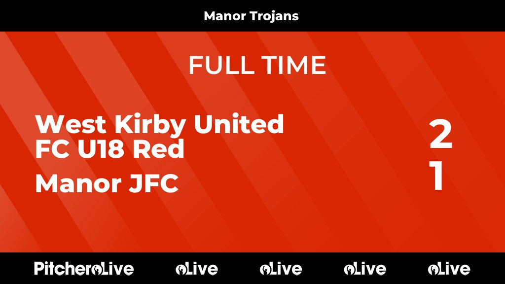 FULL TIME: West Kirby United FC U18 Red 2 - 1 Manor JFC
#WESMAN #Pitchero
manorjfc.com/teams/234673/m…