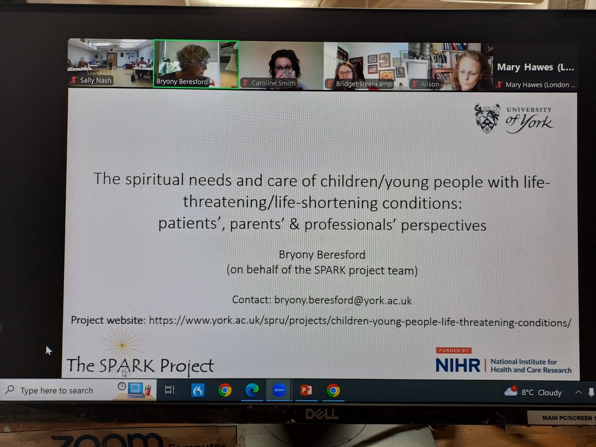 We now have Bryony Beresford from @YorkUniversity sharing insights from the SPARKS project looking at spiritual needs of children and young people with life threatening or life limiting conditions #PGCert