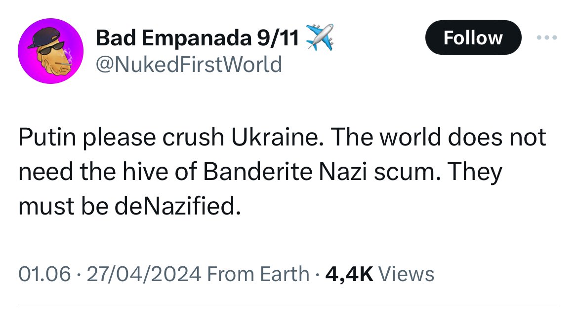 This seems like a very clear case of incitement of violence or wishing of harm. But I guess <a href="/Safety/">Safety</a> will do nothing as usual
@ NukedFirstWorld