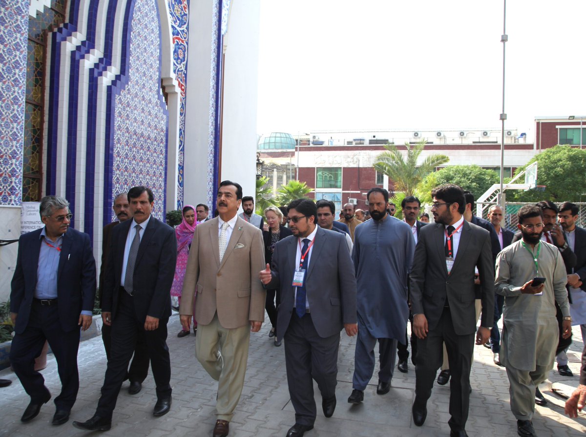 DrHussainQadri's tweet photo. The Deputy Chairman of the Board of Governors of Minhaj University Lahore, Prof. Dr. Hussain Mohi-ud-Din Qadri, led an extensive tour of the university's various departments to showcase ongoing projects to the Chairman of the Senate, Syed Yousaf Raza Gillani, and the Ambassador of Austria, H.E. Mrs. Andrea Wicke. During this visit, a comprehensive briefing was provided on the initiatives and developments underway at Minhaj University.
Accompanied by Vice Chancellor Prof. Dr. Sajid Mehmood Shahzad, Registrar Dr. Khurram Shahzad, and other distinguished guests, Prof. Dr. Hussain Mohi-ud-Din Qadri emphasized the university's commitment to excellence in education and the integration of modern and traditional sciences.
Both Syed Yousaf Raza Gillani and H.E. Mrs. Andrea Wicke expressed satisfaction with the progress and ongoing projects at Minhaj University, recognizing it as a harmonious blend of modern and ancient knowledge. They commended the institution for not only providing high-quality education but also for its well-structured approach to the holistic development of students. This visit and exchange of information underscored Minhaj University's dedication to providing a comprehensive and enriching educational experience for its students.
@OfficeSenate 
#RegionalCooperation #SouthAsiaConference #DiplomacyInAction #BuildingBridges #Cooperation #SouthAsia #RegionalDynamics #ConflictToCooperation #MinhajUniversityLahore