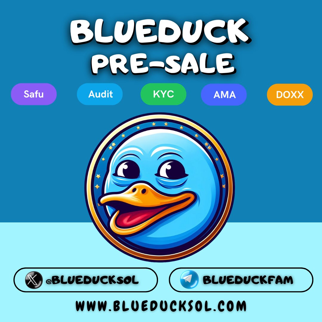 🦆 Hear ye, hear ye, ducks and ducklings 🦆 ✅We are pleased to announce that your favorite BlueDuck has officially earned its 5 badges ! ✅ 🚀The safest duck takes flight, join us ! 🚀 ♥️To join the adventure:♥️ pinksale.finance/solana/launchp… #Blueduck #BDUCK #Safeproject