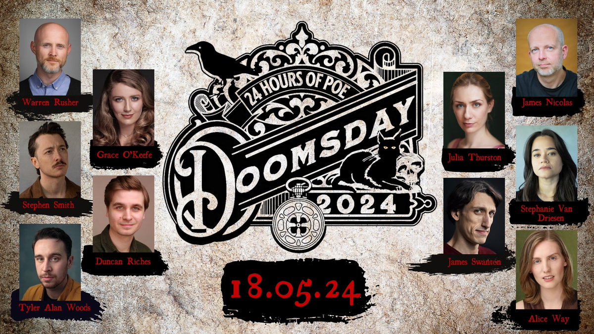 Announcing our next livestream event:

DOOMSDAY: 2024 💀

🩸10 UK actors will be reading Edgar Allan Poe’s most celebrated works.

🩸 Read more about the event here: threedumbtheatre.com/doomsday2024

🩸Watch the livestream on 18th May by clicking the link here: youtube.com/live/_aCtrTZtB…