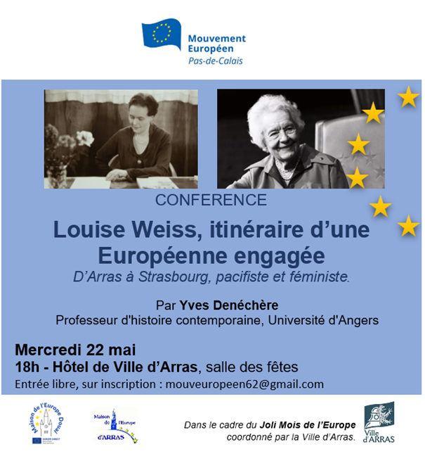 Mouvement Européen Pas-de-Calais (@mouveuropeen_62) on Twitter photo Connaissez-vous Louise Weiss ? Rendez-vous mercredi 22 mai à Arras.
Inscription : docs.google.com/forms/d/e/1FAI…
<a href="/YDenechere/">Yves Denéchère</a> <a href="/citoyennes_eur/">Citoyennesprl'Europe</a> <a href="/MouvEuropeen_Fr/">Mouvement Européen - France</a> <a href="/ME_Alsace/">Mouvement Européen Alsace 🇪🇺</a> @JEF_ParisIdF <a href="/europedouai/">Maison Europe Douai - Europe Direct Bassin Minier</a> <a href="/VilleArras/">Ville d'Arras</a>
<a href="/VilleEuropeenne/">Label Ville Européenne</a> <a href="/Veroauger_eu/">Auger Veronique</a> @EulalieGiraud <a href="/Europarl_FR/">Parlement européen en France</a> <a href="/DelorsInstitute/">Jacques Delors Institute</a> Connaissez-vous Louise Weiss ? Rendez-vous mercredi 22 mai à Arras.
Inscription : docs.google.com/forms/d/e/1FAI…
<a href="/YDenechere/">Yves Denéchère</a> <a href="/citoyennes_eur/">Citoyennesprl'Europe</a> <a href="/MouvEuropeen_Fr/">Mouvement Européen - France</a> <a href="/ME_Alsace/">Mouvement Européen Alsace 🇪🇺</a> @JEF_ParisIdF <a href="/europedouai/">Maison Europe Douai - Europe Direct Bassin Minier</a> <a href="/VilleArras/">Ville d'Arras</a>
<a href="/VilleEuropeenne/">Label Ville Européenne</a> <a href="/Veroauger_eu/">Auger Veronique</a> @EulalieGiraud <a href="/Europarl_FR/">Parlement européen en France</a> <a href="/DelorsInstitute/">Jacques Delors Institute</a>