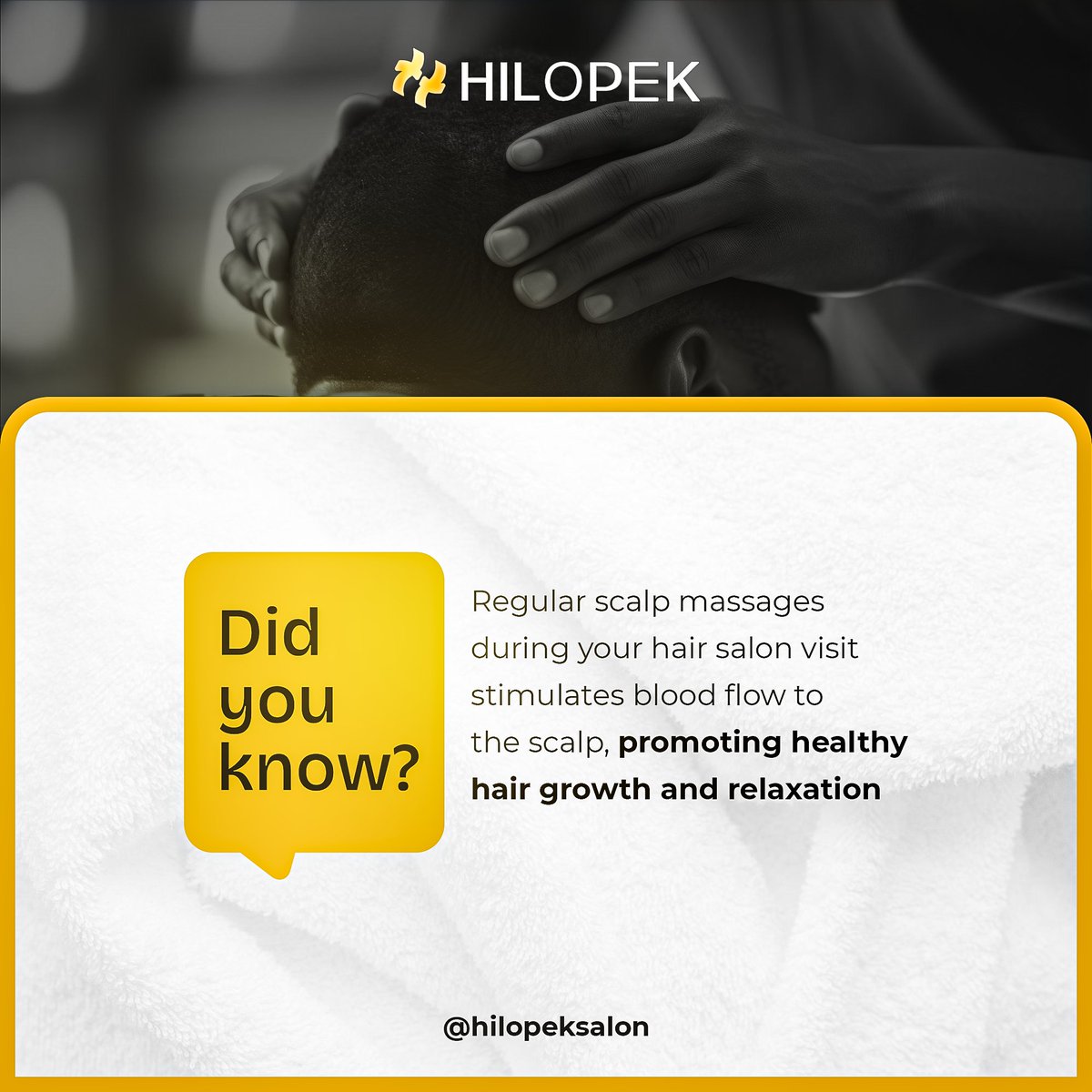 hilopeksalon's tweet photo. Did you know?
Regular scalp massage helps stimulate your blood flow?
Visit Hilopek and make sure to request a scalp massage π.
We will be expecting you.
π : No. 171 Aka Etinan off mberiebe junction, Uyo.
#salonsinuyo #uyosalon #hilopek #salonandspainuyo #uyo https://t.co/UjPWpMB2Q3