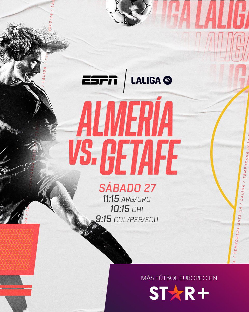 Por el capítulo 33 de #LaLiga, #Almería recibirá a #Getafe con una única premisa: ganar para evitar el descenso anticipado.

¡Los esperamos! Con @AlejoERivera por #ESPN4 y STAR+. 📺⚽️🎙