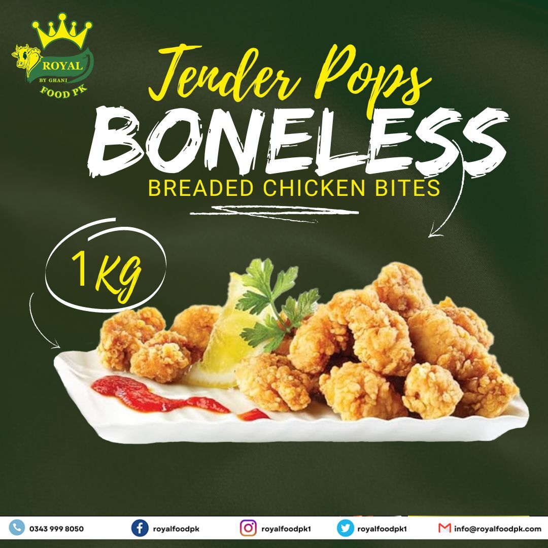 'Get ready to tantalize your taste buds with our mouthwatering Boneless Tender Pops at Royal Food! '🔥🍗
Order Now : royalfoodpk.com
#SavorTheFlavor #SpiceUpYourLife #FoodieAdventures   #TasteSensation  #Royalfood  #YummyEats #SavoryFlavors #MouthwateringMeals