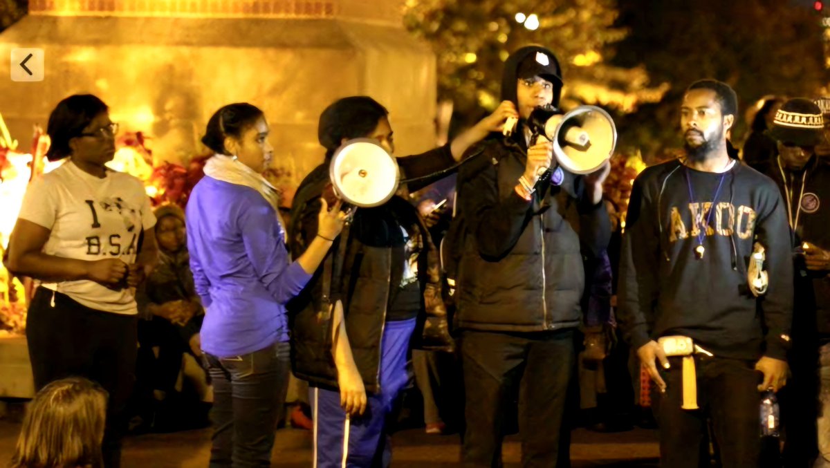 ProfSBradley's tweet photo. I'm writing about brave students and #Ferguson activists who led an #OccupySLU campaign in STL and camped on campus for 6 days. There's room for critique, but I respect that admin listened to faculty who advised not to arrest peaceful protesters not harming anyone. #Lesson https://t.co/s2TNaVQ24W