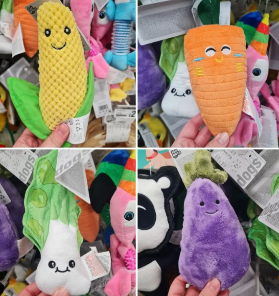 Add a dash of veggie love to your fur baby's playtime with these irresistible vegetable soft dog toys! Find them in store here @Poundland 🥕🐶💕