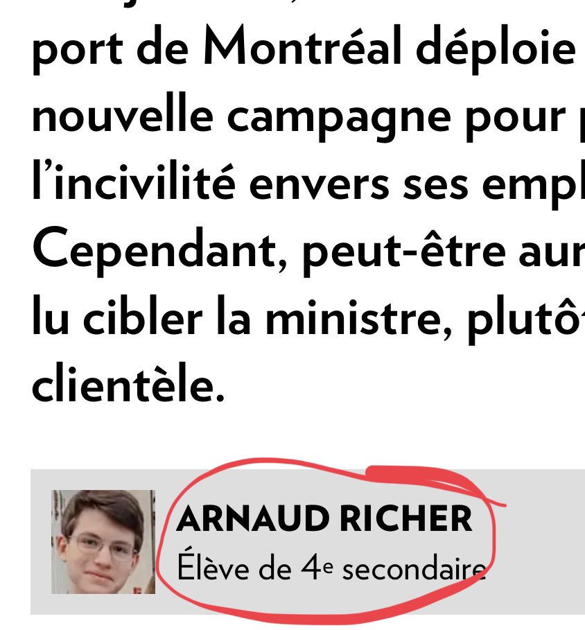 « Selon sa logique, une solution individuelle – l’auto solo – devrait être financée collectivement alors qu’une solution responsable devrait être financée par ses usagers.» Un élève de secondaire 4 explique le transport en commun à la ministre des Routes. lapresse.ca/dialogue/opini…