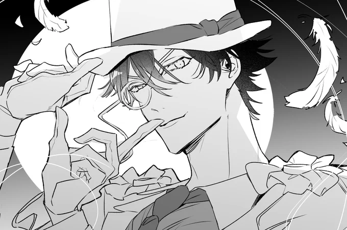 コナン映画見てからキッドに囚われているので息抜きがてら描いてたけど似ませんね・・・・むずいわね・・・ 
