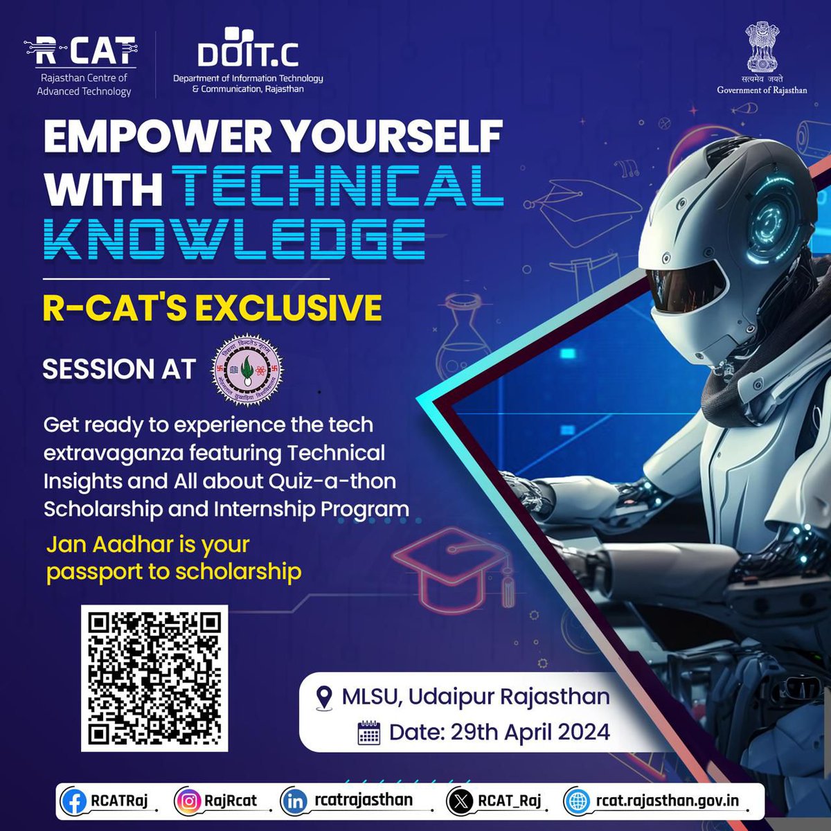 rajrcat's tweet image. Get ready for a tech extravaganza! 🚀 Dive into Technical Insights and discover everything about our quiz-a-thon scholarship and internship program! 💡 Get ready for an unforgettable experience at MLSU University on April 29, 2024!
#RCAT #TechExtravaganza #TechnicalInsights