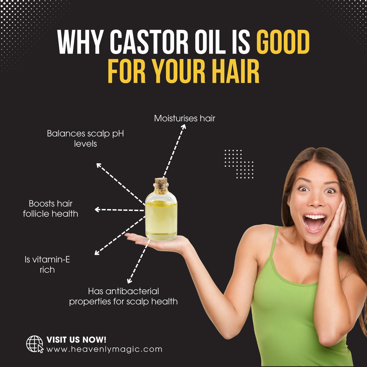 heavenlymagic_'s tweet image. Regular application of castor oil on the hair ensures nourishment in the most natural way and an effective way to boost moisture levels.
---
🌐 heavenlymagic.com
.
.
.
.
#castoroilbenefits #naturalhaircare #moistureboost #hairnourishment #healthyhair #haircareroutine