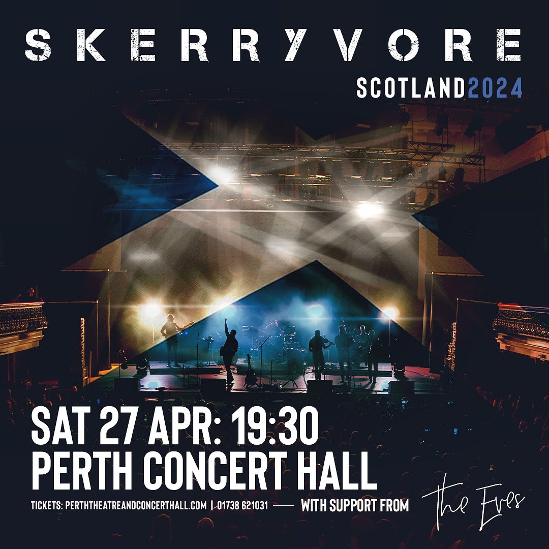 Tonight! Catch us at Perth Concert Hall opening for the mighty @SKERRYVORE - a few tickets left so grab them while you can! ❤️🔥