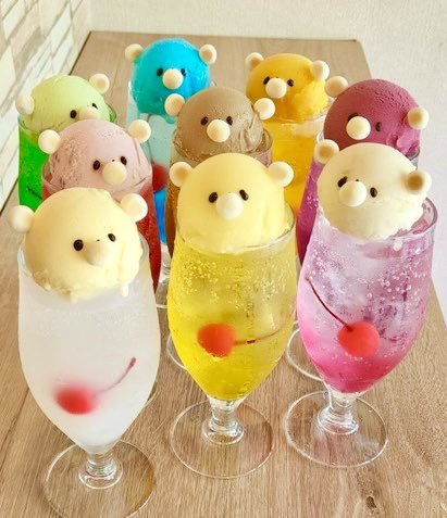 愛知県名古屋市御器所駅近くにあるお店「I-cafe」の、くまさんのアイス