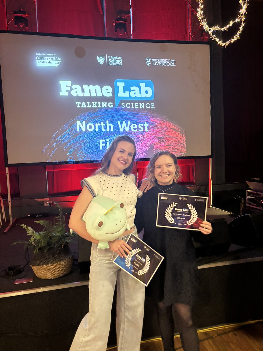 It’s been a week since a brilliant North West @FameLab UK final! Had a lot of fun, and big congratulations to my friend and brilliant speaker @bettyonthebrain , totally deserved it! ♥️🧠