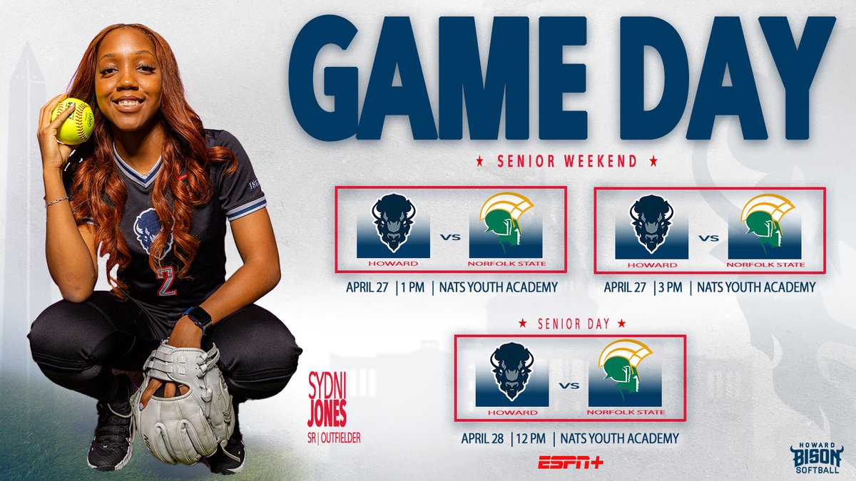 🥎 | Last conference series of the season! Come out and cheer on the @HUBisonSoftball as they face the Spartans and honor their senior Bison! 📺: es.pn/49Yuaum (Sunday) 📈: bit.ly/4a6VN4X #BleedBlue