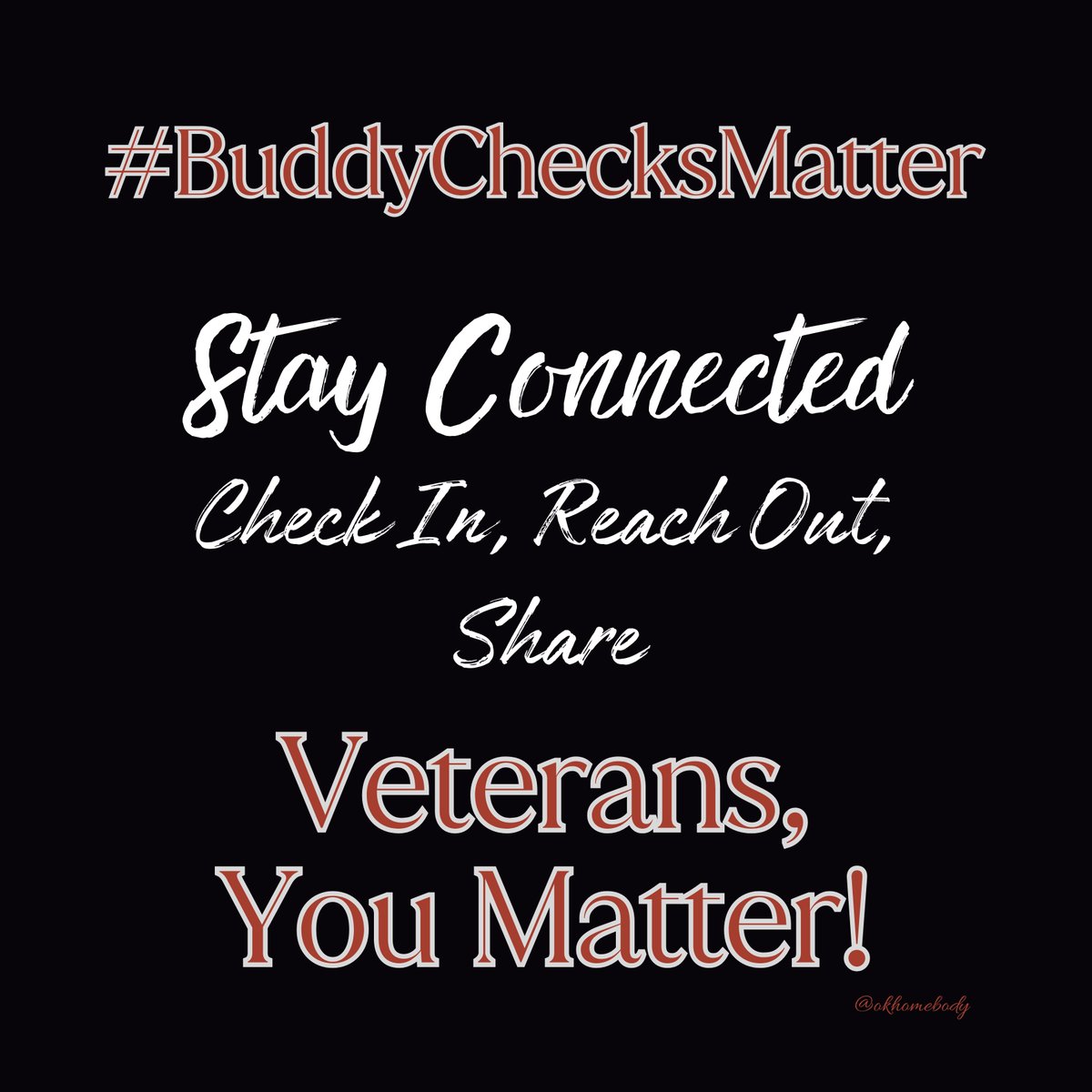 🇺🇸 #SERENESATURDAY #Buddy✅with #Veterans 🙏RH
❤️#BuddyChecksMatter because #VeteransLivesMatter❤️
⭐️ 🇺🇸 Repost #EndVeteranSuicide #988press1 🇺🇸⭐️
🇺🇸 @MimiE0417 @MChinchopper @C0smicR0nin @CraigH_WPS 👈
🇺🇸 @JesseWolfDancer @DarinArmstrong @Rashelly123 👈
🇺🇸@SteveSample22…