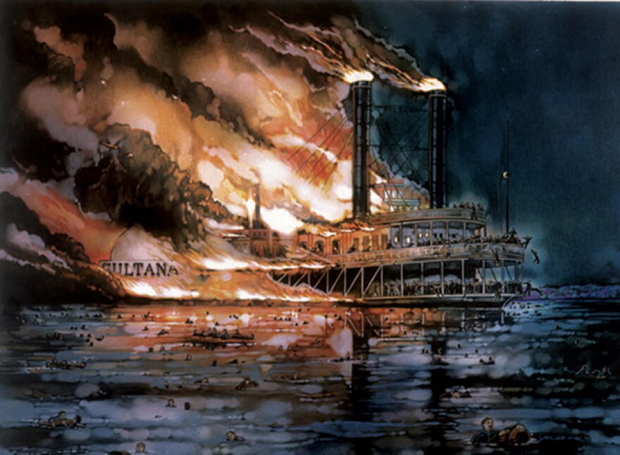 April 27, 1865 - Steamboat 'SS Sultana' explodes on the Mississippi River killing up to 1,800 of 2,427 passengers - the greatest maritime disaster in US history.  #History #SSSultana #Sultana #Disaster #Travel #SteamShip #MississippiRiver #MaritimeDisaster #Shipping