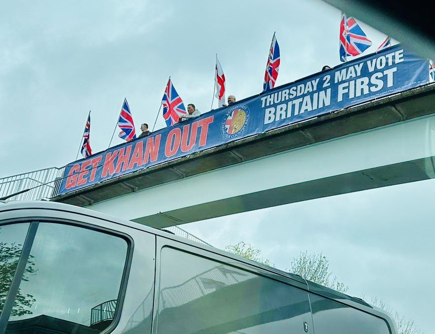 I’d hoped my children wouldn’t have to see groups like this still have support. I know Britain First aren’t the only racist group, but it’s still disconcerting to see this. I’m glad @uklabour display the union flag proudly, it’s ours not theirs Let’s send a msg, vote @SadiqKhan