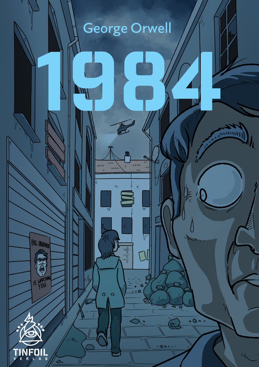 JotaArcae's tweet photo. Made a hypothetical Graphic Novel Cover for George Orwell's 1984. Wanted to have an excuse to actually read the book and well... Turns out most people who use it in arguments online have no Idea what they're talking about lmao #literally1984 #coverart #artistsontwitter https://t.co/0INFmqpgwN