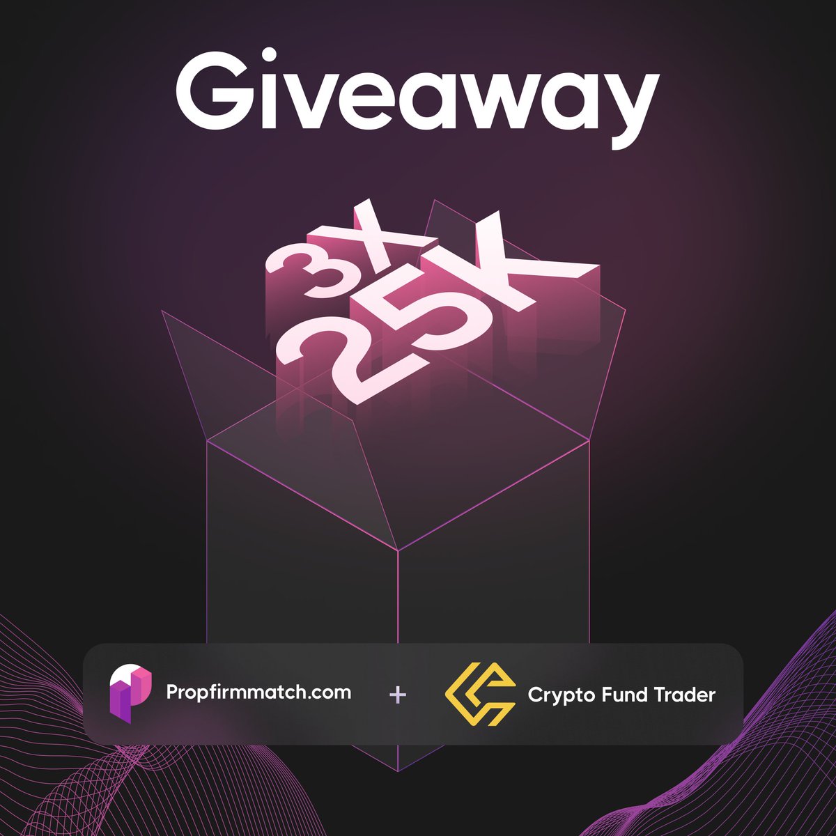 3x25K Challenge Account Giveaway from @CFTradercom  🎉

To participate 👇

🤝 Follow @PropFirmMatch and @CFTradercom
🔁 Repost
👫 Tag 2 Traders
🎥 Subscribe to our YouTube channel (Link below)

Winners will be picked in 3 days